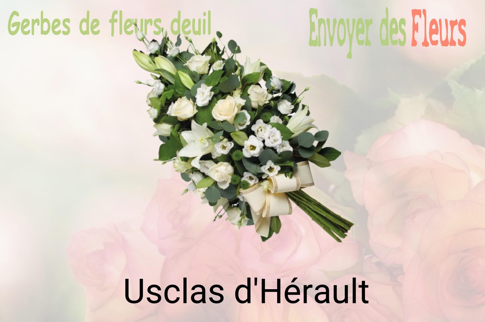 Gerbe de fleurs de deuil livrée à Usclas-d'Hérault